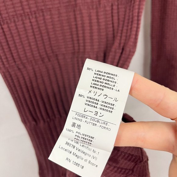 Missoni Red Knit Chevron Long Sleeve Scoop Neck Dress Merino Wool Blend Size 4 - Picture 7 of 10